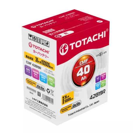 Totachi CMF42B19RS akkumulátor 12V 40Ah 380A Japán Bal+
