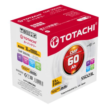 Totachi CMF55D23L akkumulátor 12V 60Ah 580A Japán Jobb+