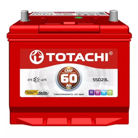 Totachi CMF55D23L akkumulátor 12V 60Ah 580A Japán Jobb+