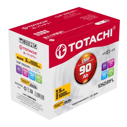 Totachi CMF105D31L akkumulátor 12V 90Ah 740A Japán Jobb+