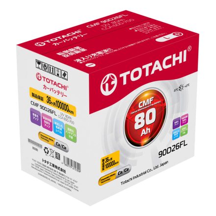 Totachi CMF90D26FL akkumulátor 12V 80Ah 700A Japán Jobb+