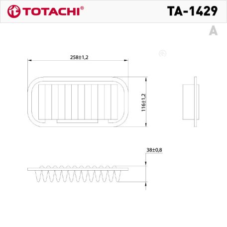 Totachi TA-1429 levegőszűrő