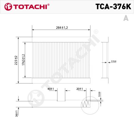 Totachi TCA-376K pollenszűrő