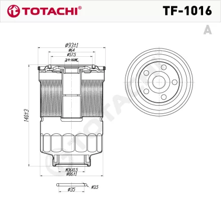 Totachi TF-1016 üzemanyagszűrő